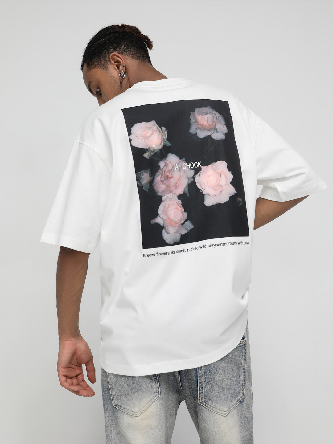 Graphic Tee | Achock Floral Rose Print Tee | Face 3 Face