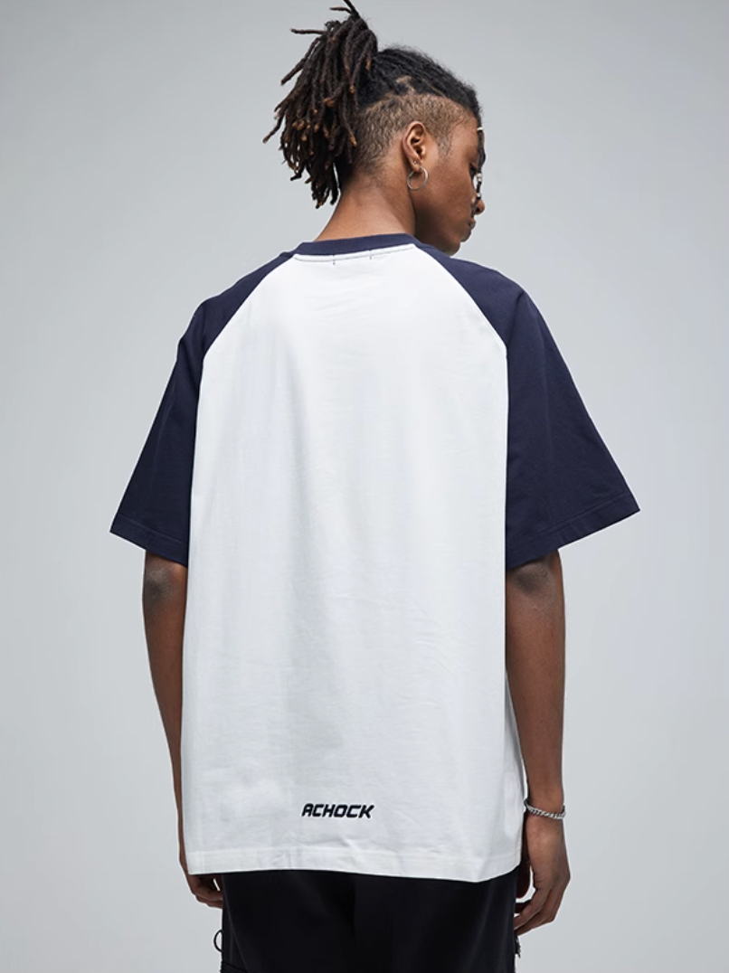 AC Logo Print Raglan Sleeve Tee | Face 3 Face
