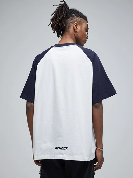 AC Logo Print Raglan Sleeve Tee | Face 3 Face