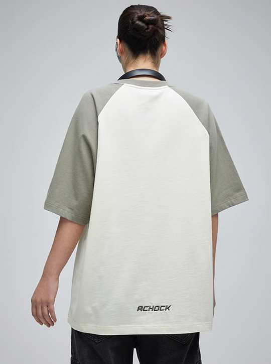 AC Logo Print Raglan Sleeve Tee | Face 3 Face