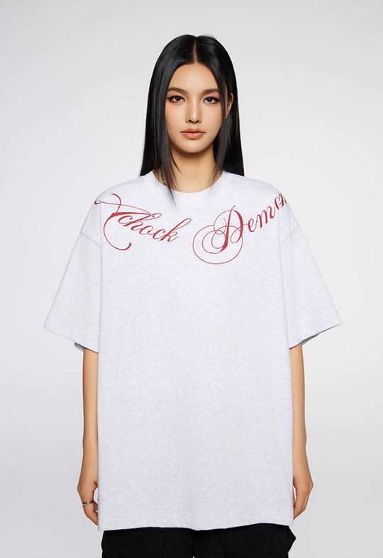 Achock Script Logo Print Tee | Face 3 Face