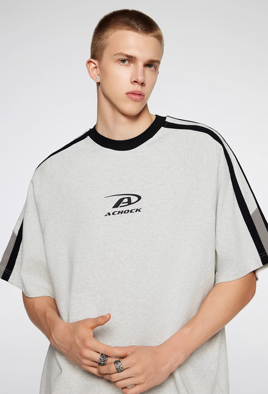 Achock Contrast Color Stitch Logo Print Tee | Face 3 Face