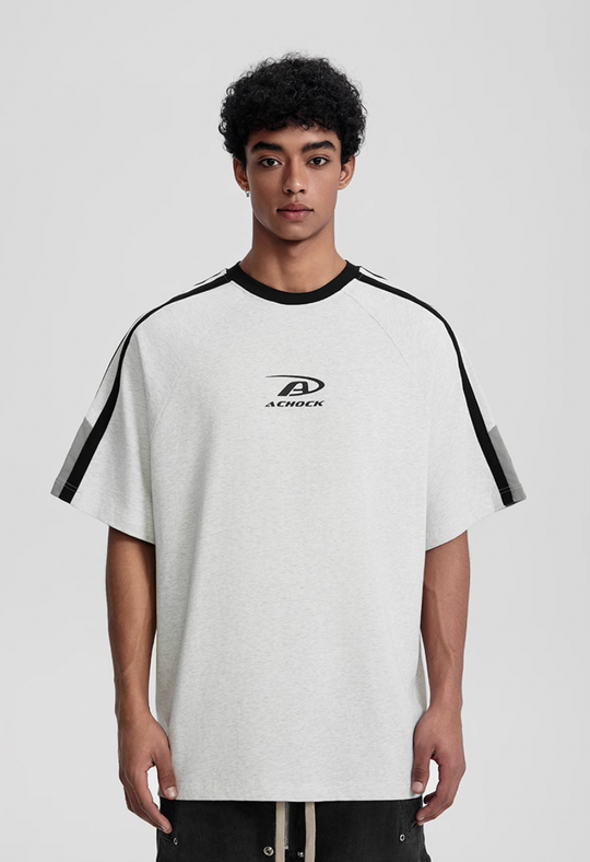 Achock Contrast Color Stitch Logo Print Tee | Face 3 Face
