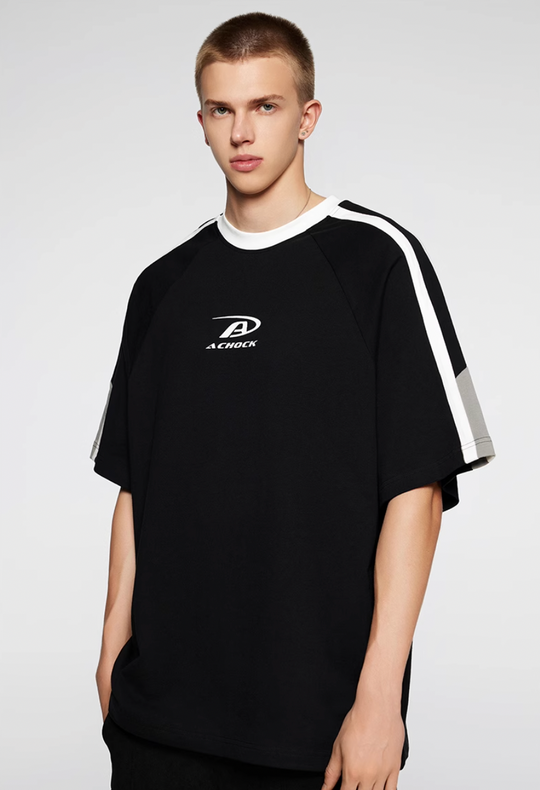 Achock Contrast Color Stitch Logo Print Tee | Face 3 Face