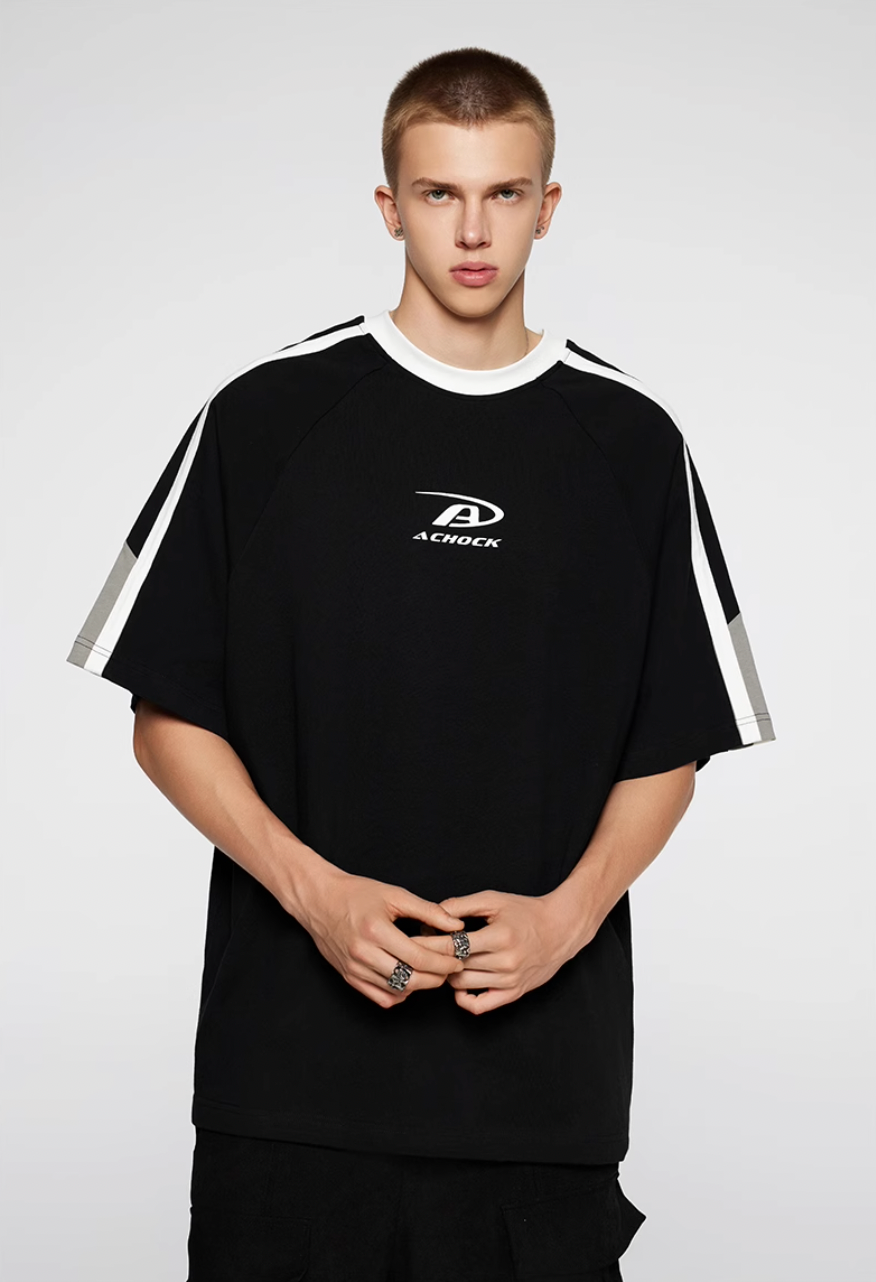 Achock Contrast Color Stitch Logo Print Tee | Face 3 Face