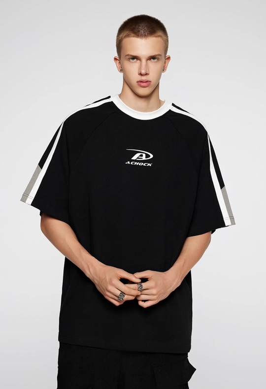 Achock Contrast Color Stitch Logo Print Tee | Face 3 Face