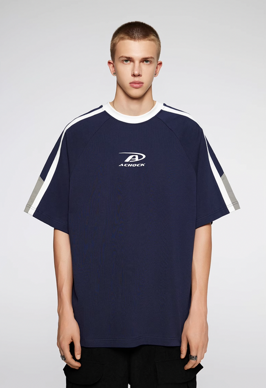 Achock Contrast Color Stitch Logo Print Tee | Face 3 Face