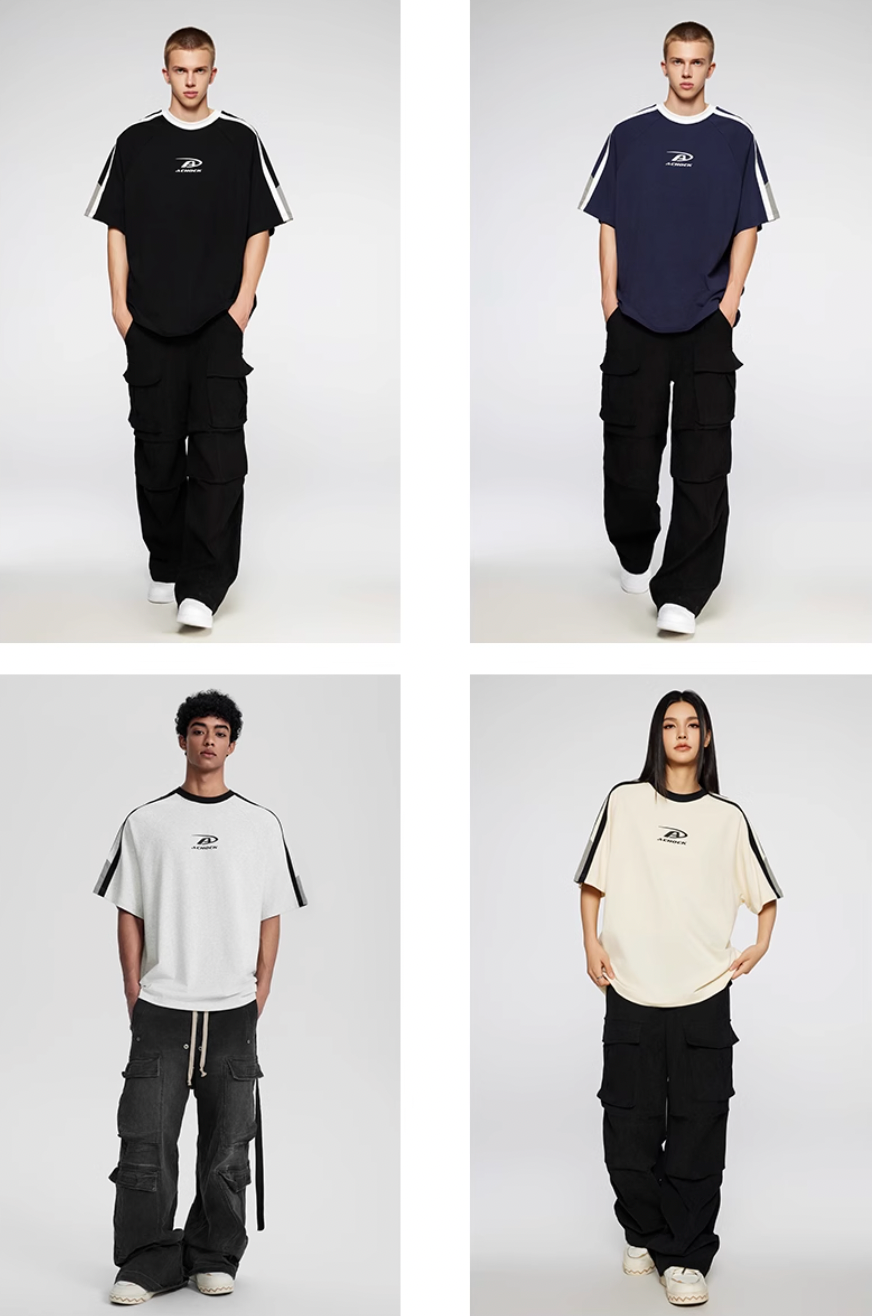 Achock Contrast Color Stitch Logo Print Tee | Face 3 Face