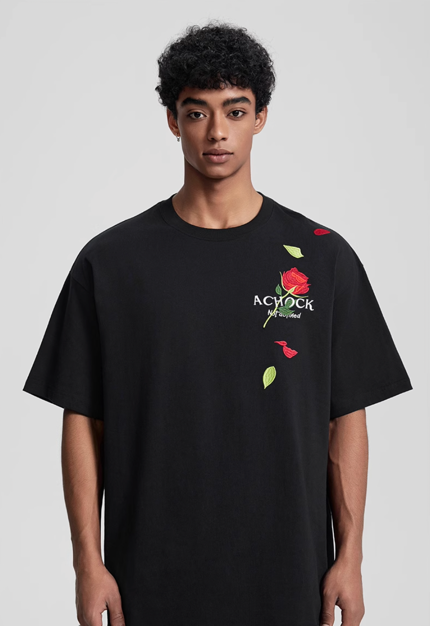Achock Rose Embroidery Tee | Face 3 Face