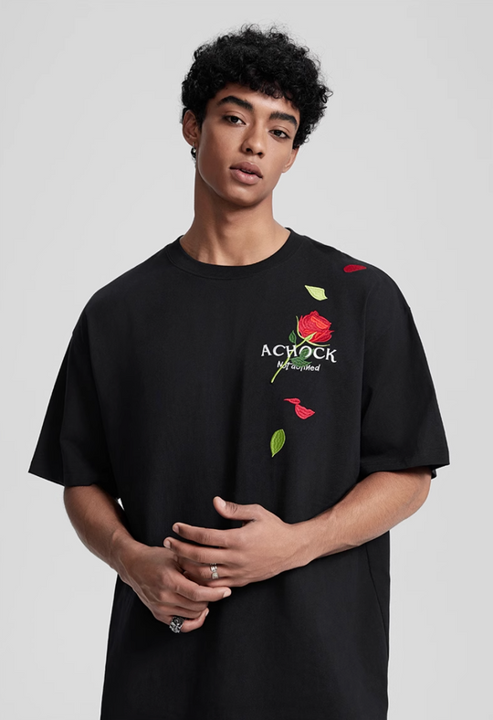 Achock Rose Embroidery Tee | Face 3 Face