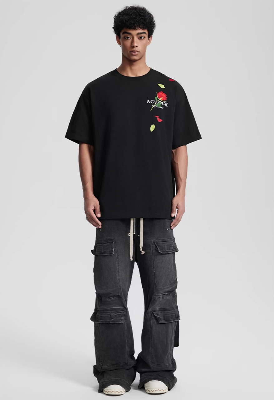 Achock Rose Embroidery Tee | Face 3 Face