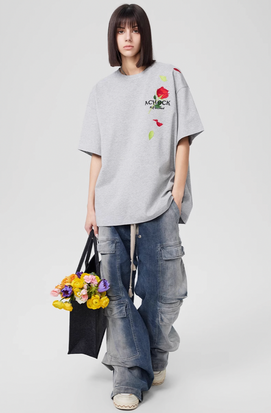Achock Rose Embroidery Tee | Face 3 Face