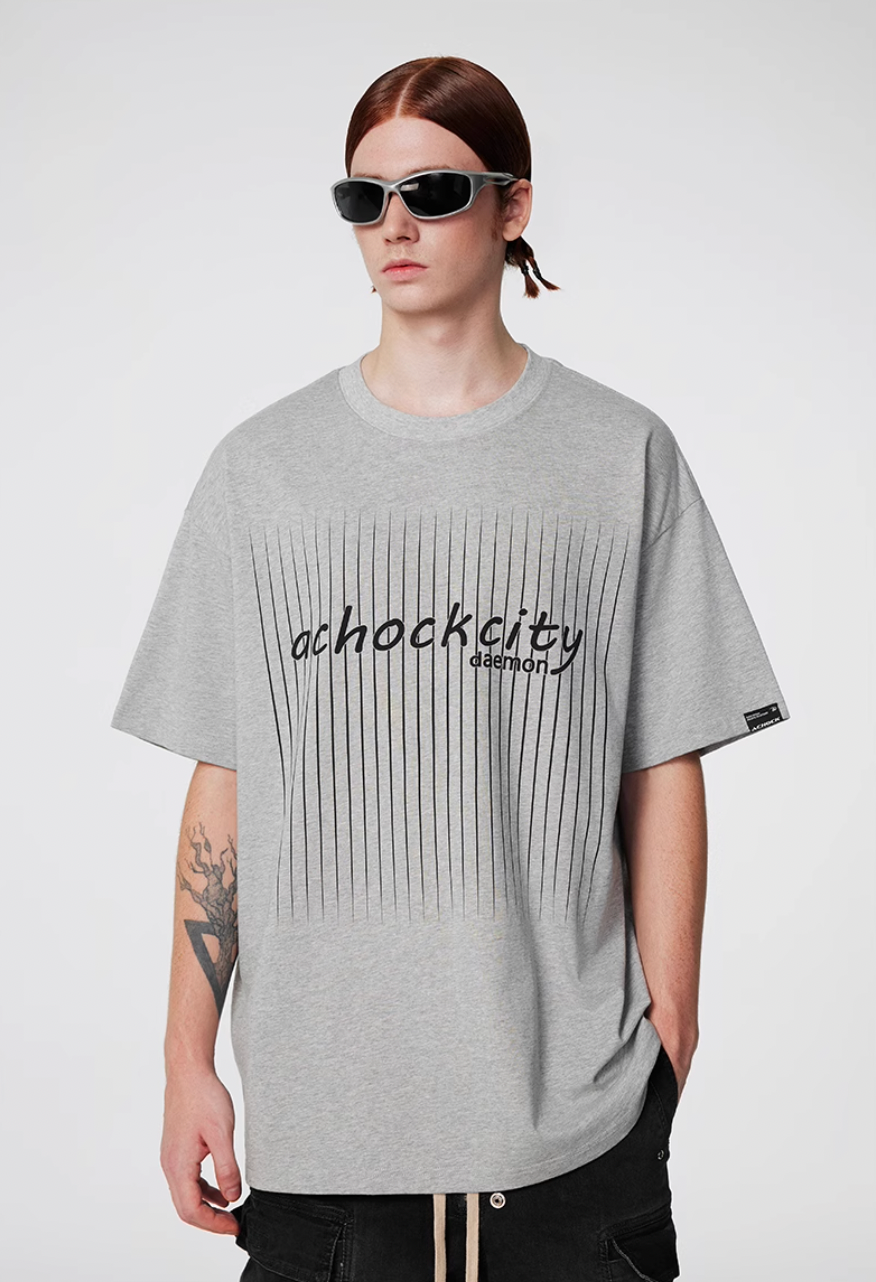 Achock Screen Stripe Print Tee | Face 3 Face