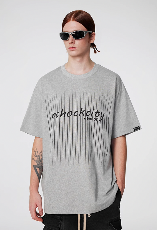 Achock Screen Stripe Print Tee | Face 3 Face