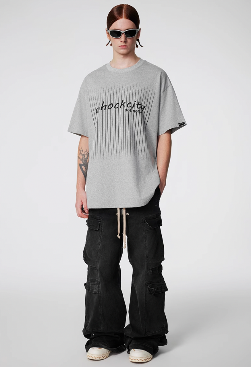 Achock Screen Stripe Print Tee | Face 3 Face