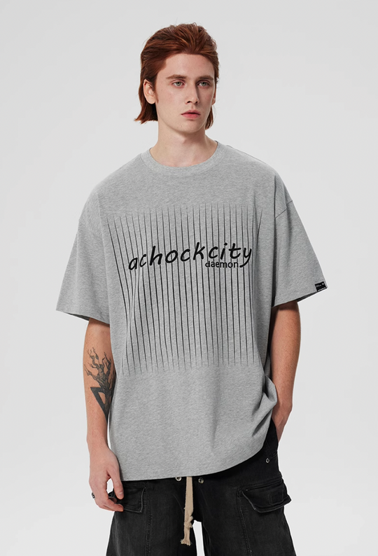 Achock Screen Stripe Print Tee | Face 3 Face