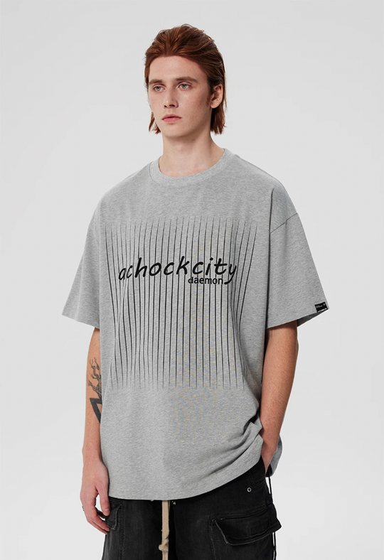Achock Screen Stripe Print Tee | Face 3 Face