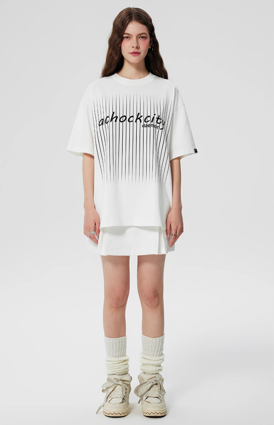 Achock Screen Stripe Print Tee | Face 3 Face