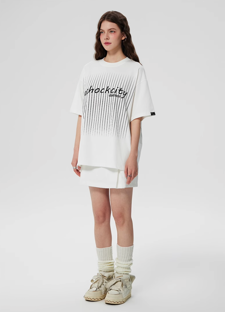 Achock Screen Stripe Print Tee | Face 3 Face