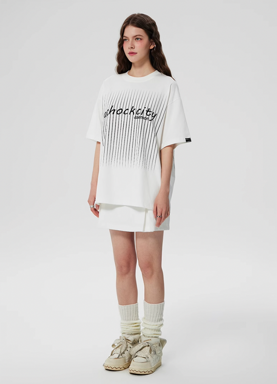 Achock Screen Stripe Print Tee | Face 3 Face