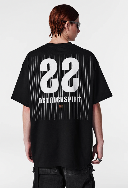 Achock Screen Stripe Print Tee | Face 3 Face