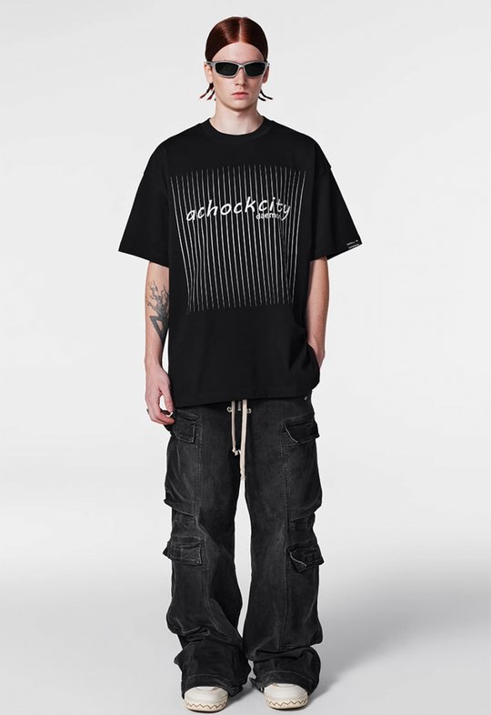 Achock Screen Stripe Print Tee | Face 3 Face