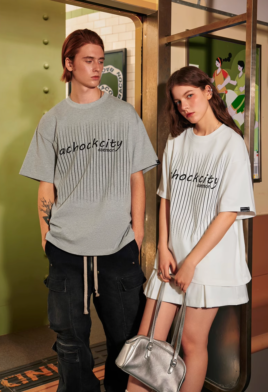 Achock Screen Stripe Print Tee | Face 3 Face