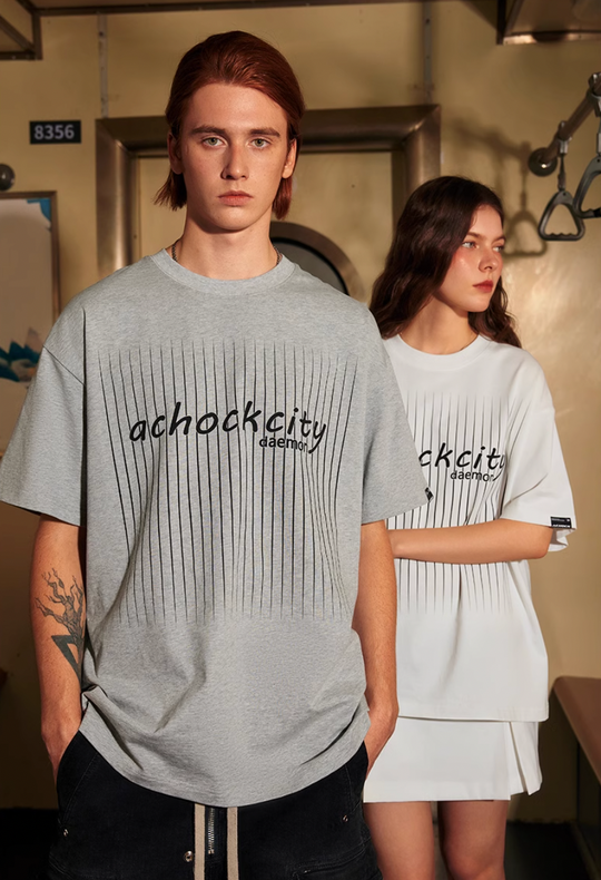 Achock Screen Stripe Print Tee | Face 3 Face