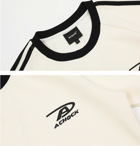 Achock Striped Girls Slim Short Waffle Knit Tee | Face 3 Face