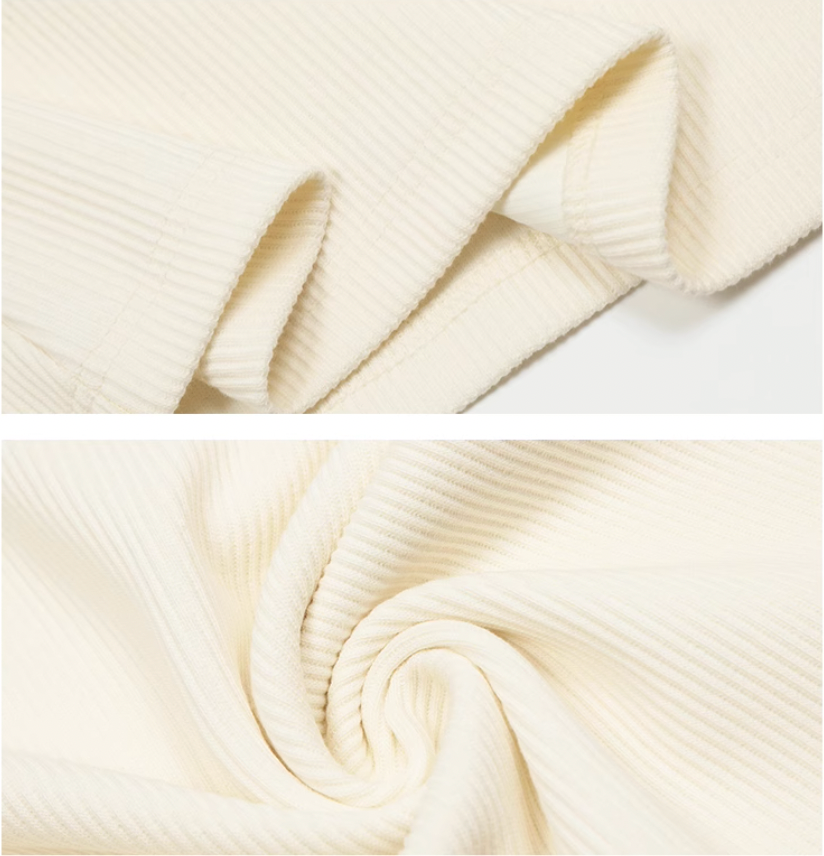 Achock Striped Girls Slim Short Waffle Knit Tee | Face 3 Face