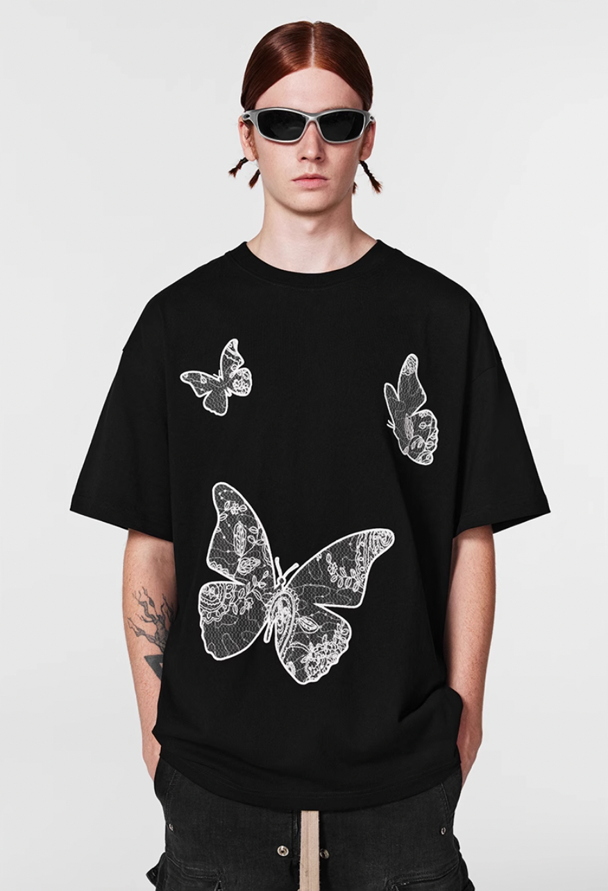 Achock Butterfly Lace Embroidery Tee | Face 3 Face