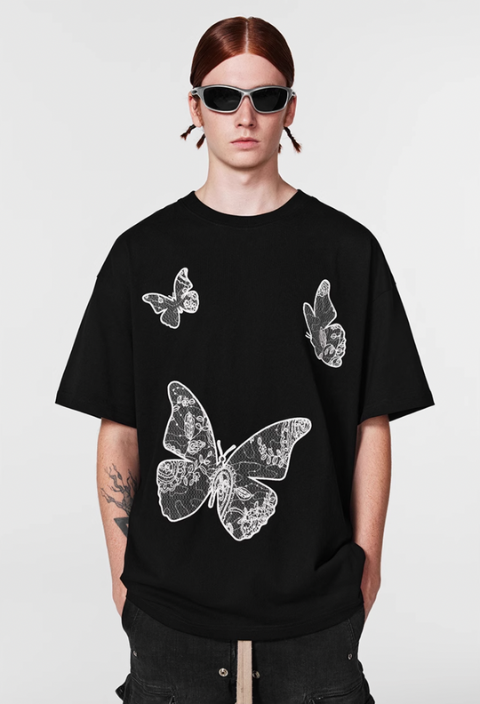 Achock Butterfly Lace Embroidery Tee | Face 3 Face