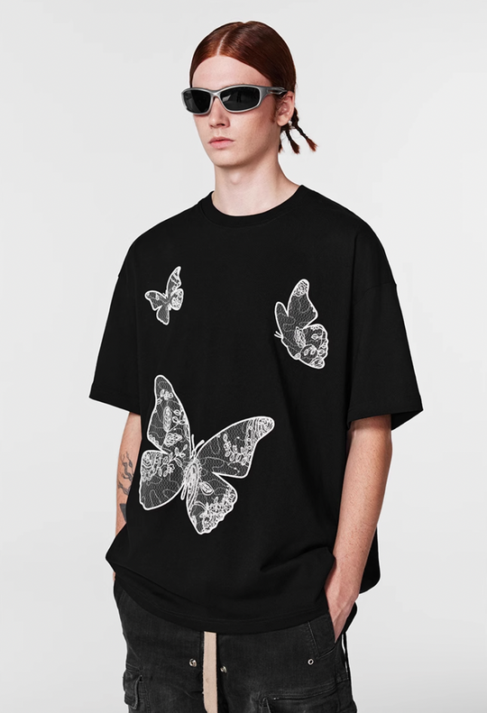 Achock Butterfly Lace Embroidery Tee | Face 3 Face