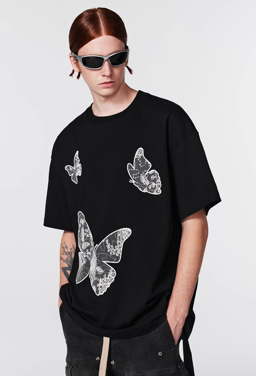 Achock Butterfly Lace Embroidery Tee | Face 3 Face
