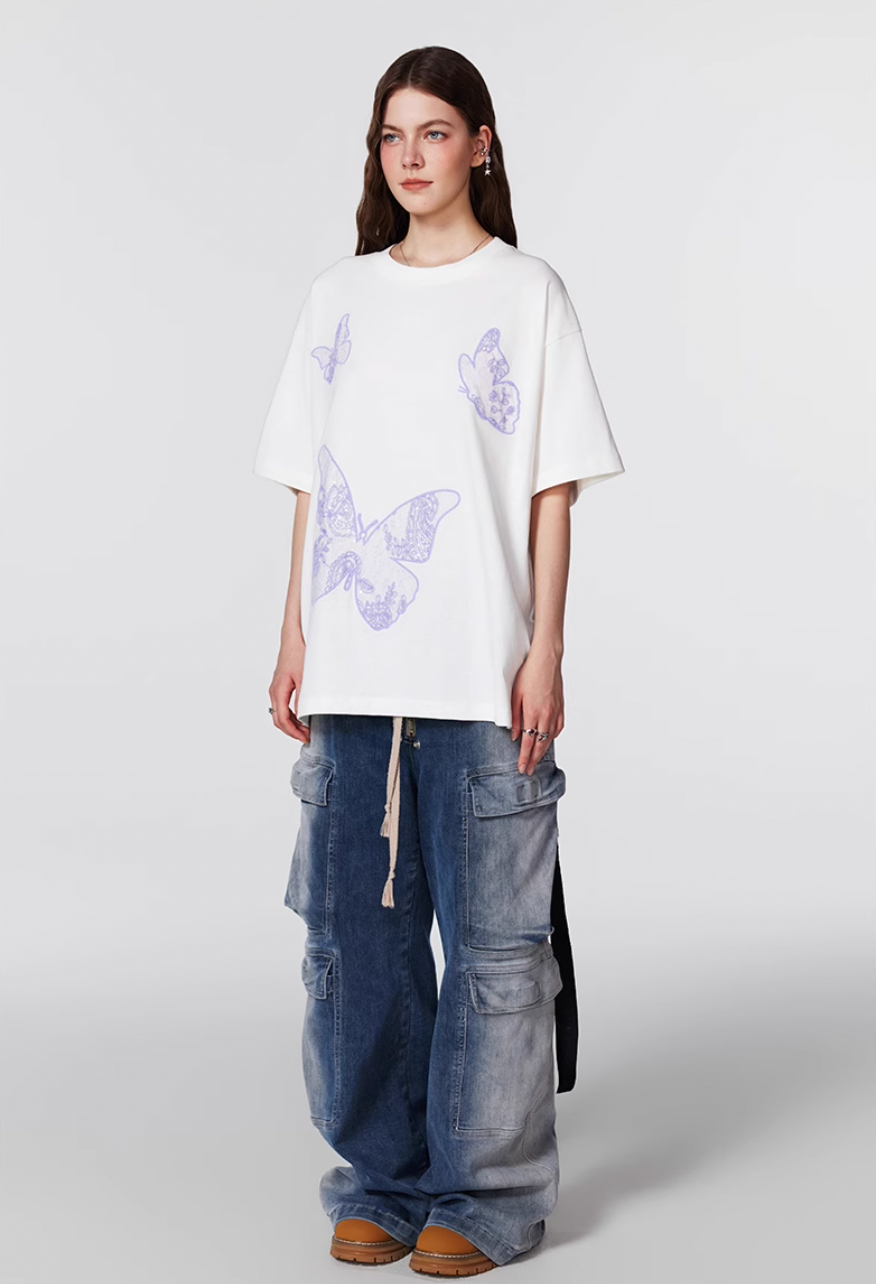 Achock Butterfly Lace Embroidery Tee | Face 3 Face
