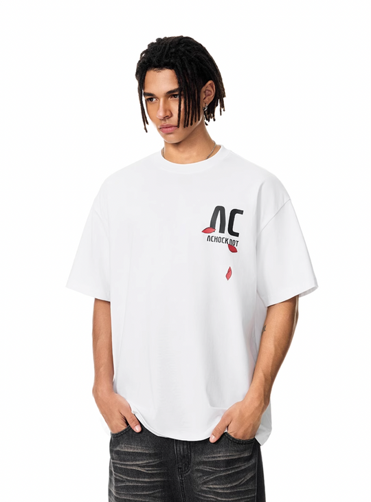 Achock Logo Butterfly Rose Print Tee | Face 3 Face