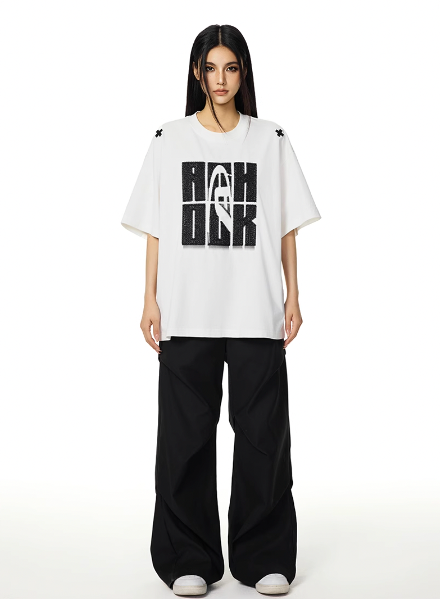 Graphic Tee | Achock Heavy Logo Embroidery Tee | Face 3 Face