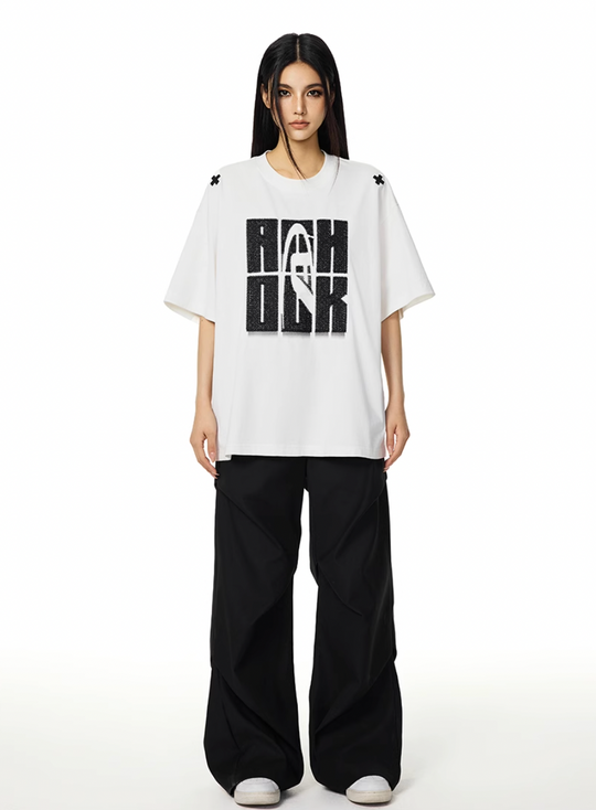 Graphic Tee | Achock Heavy Logo Embroidery Tee | Face 3 Face