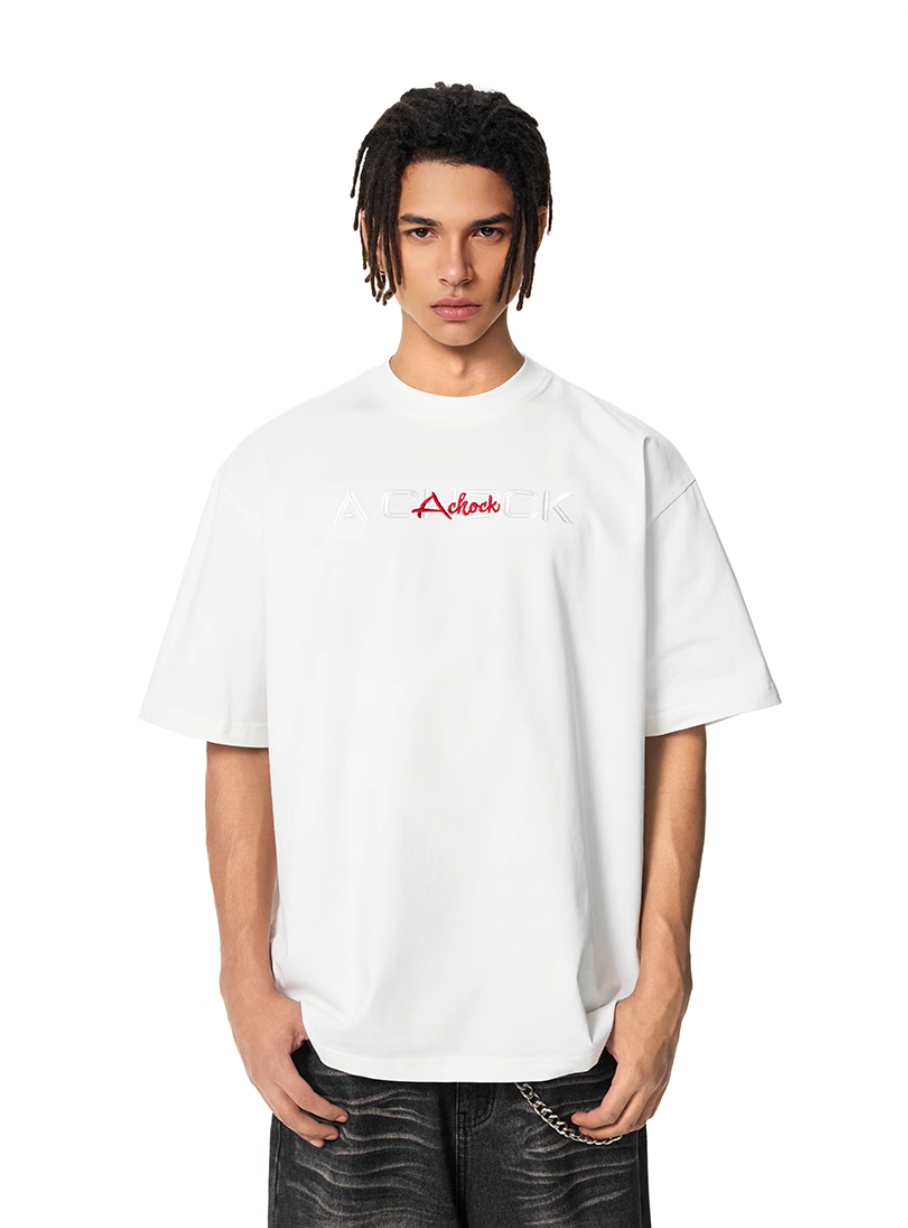 Graphic Tee | Achock Flower Logo Embroidery Tee | Face 3 Face