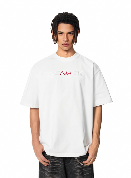 Graphic Tee | Achock Flower Logo Embroidery Tee | Face 3 Face