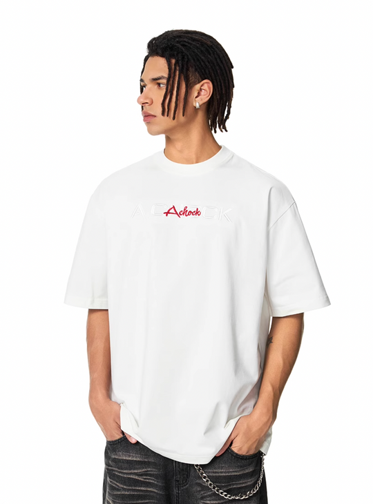 Graphic Tee | Achock Flower Logo Embroidery Tee | Face 3 Face