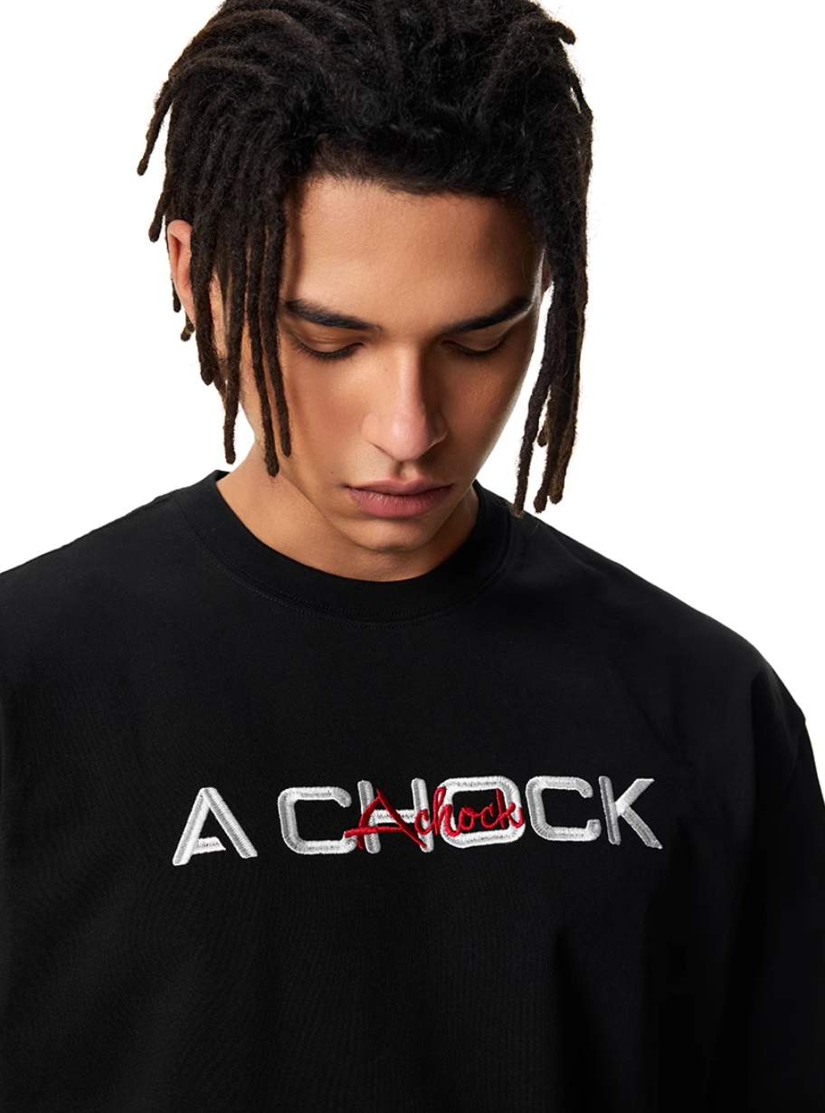 Graphic Tee | Achock Flower Logo Embroidery Tee | Face 3 Face