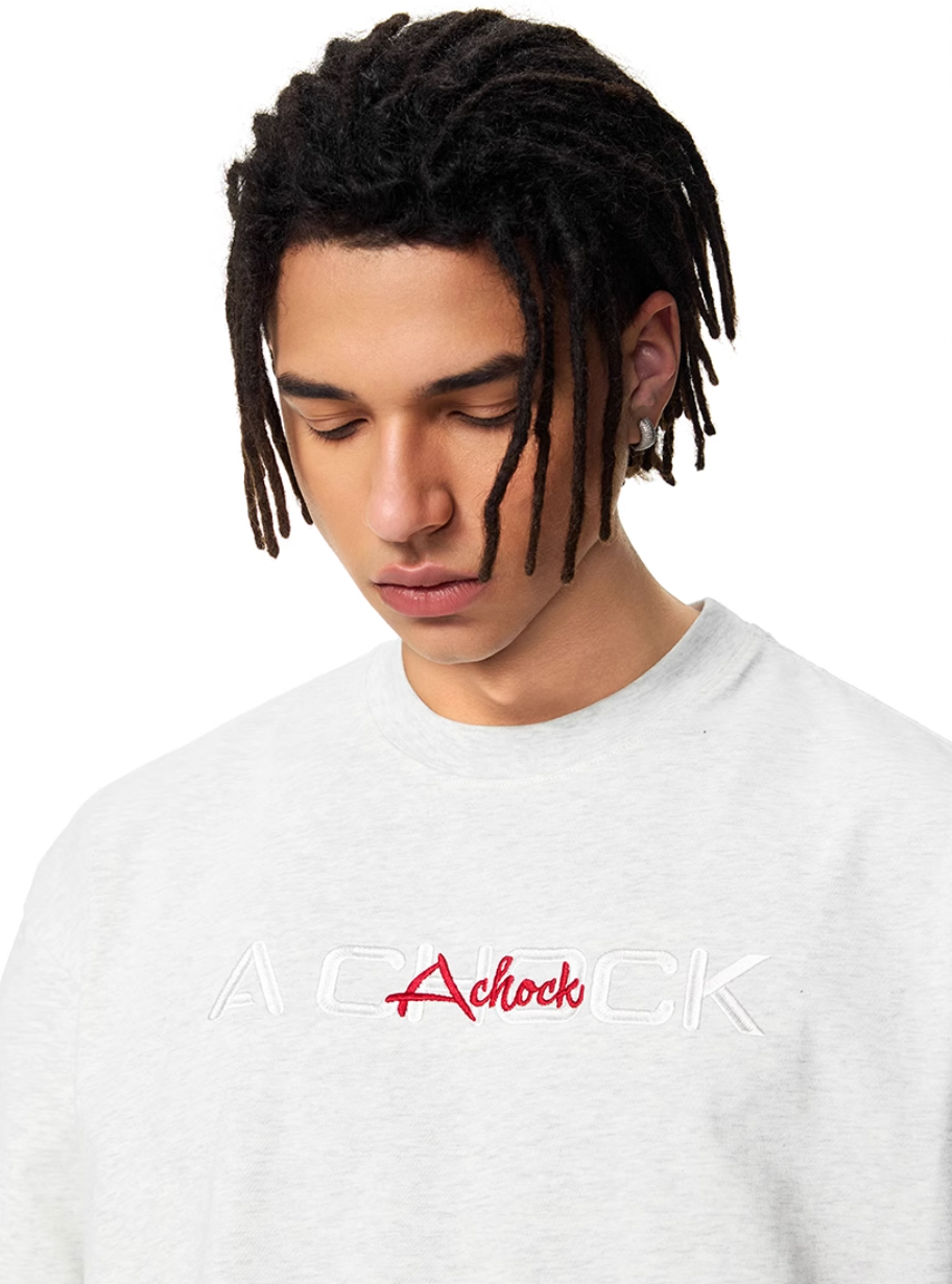 Graphic Tee | Achock Flower Logo Embroidery Tee | Face 3 Face