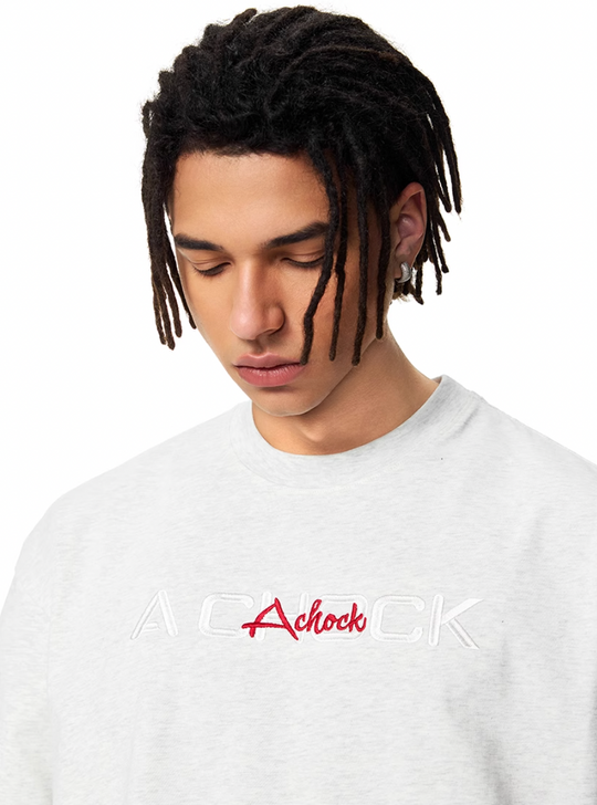 Graphic Tee | Achock Flower Logo Embroidery Tee | Face 3 Face