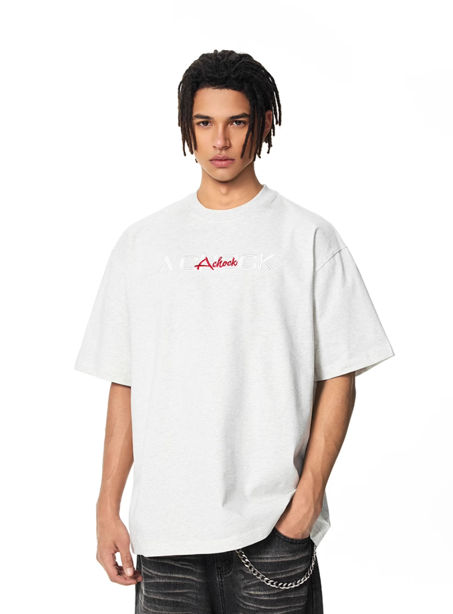 Graphic Tee | Achock Flower Logo Embroidery Tee | Face 3 Face