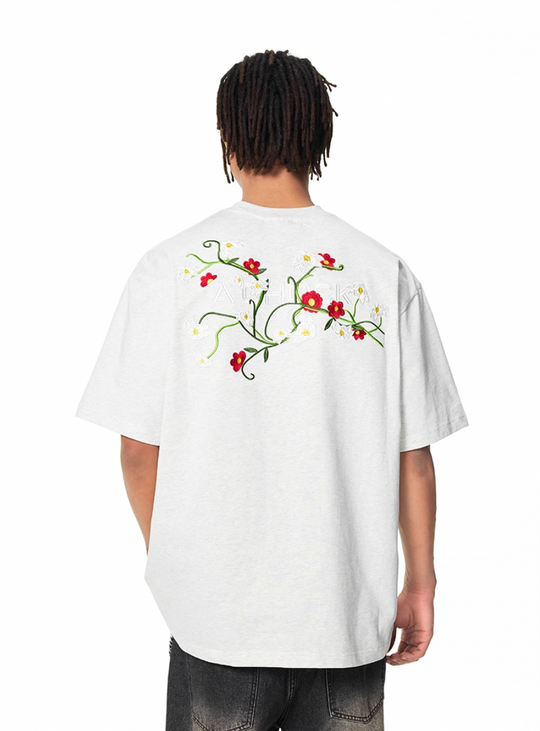 Graphic Tee | Achock Flower Logo Embroidery Tee | Face 3 Face