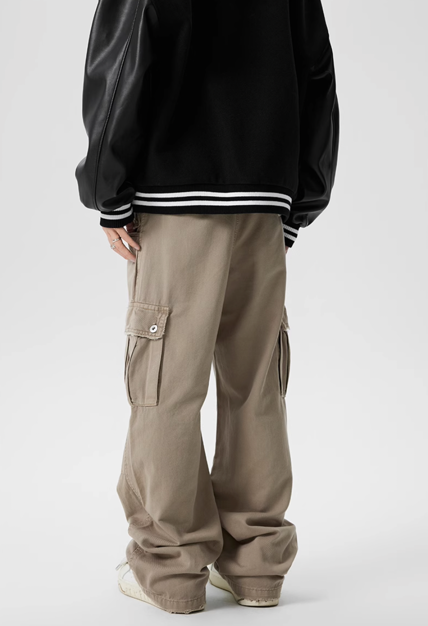 Achock Large Pocket Washed Work Cargo Pants | Face 3 Face