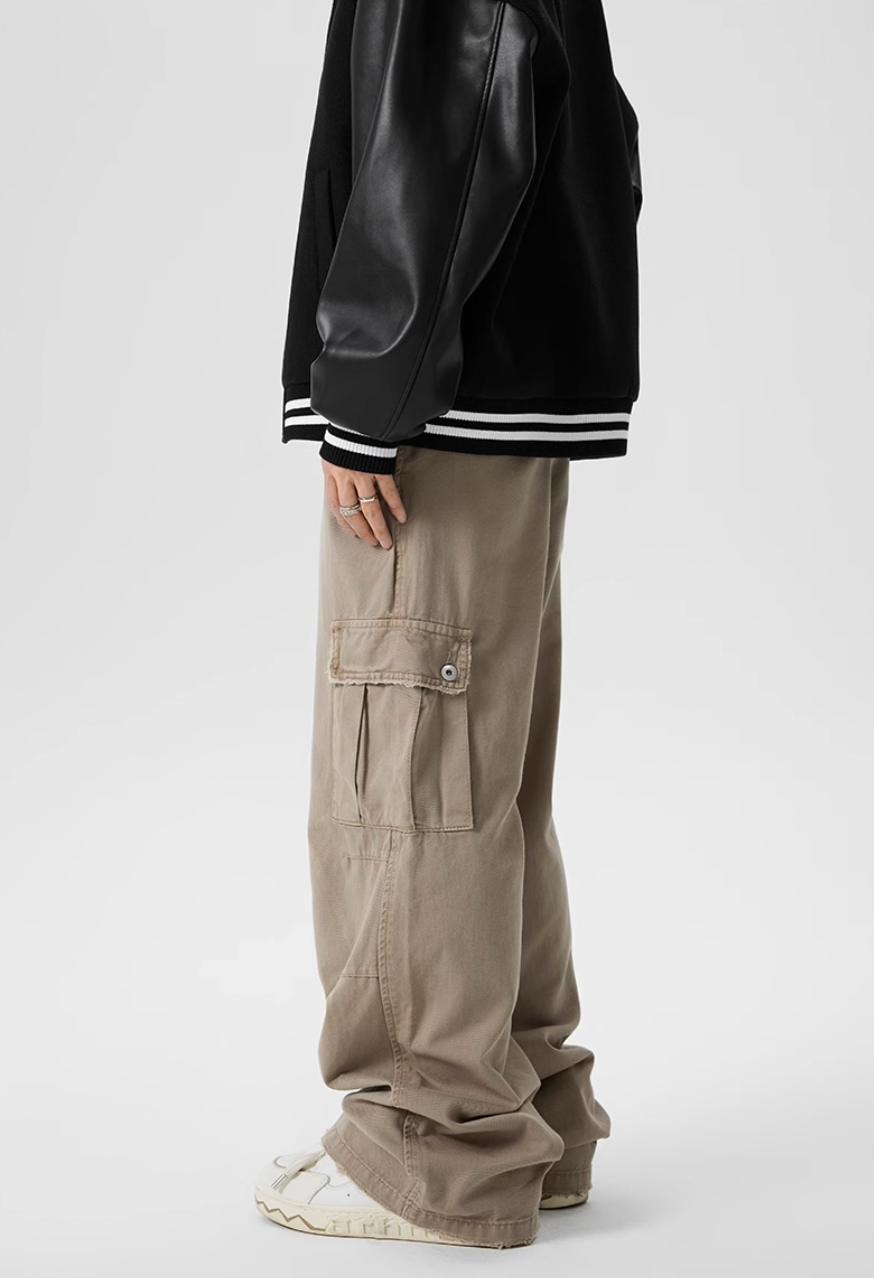 Achock Large Pocket Washed Work Cargo Pants | Face 3 Face