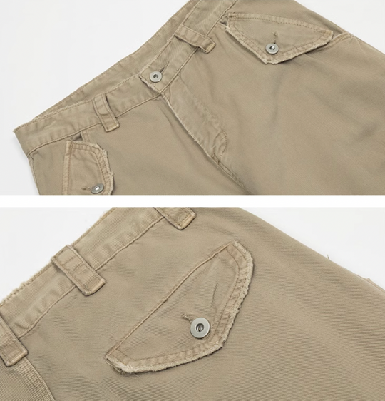 Achock Large Pocket Washed Work Cargo Pants | Face 3 Face