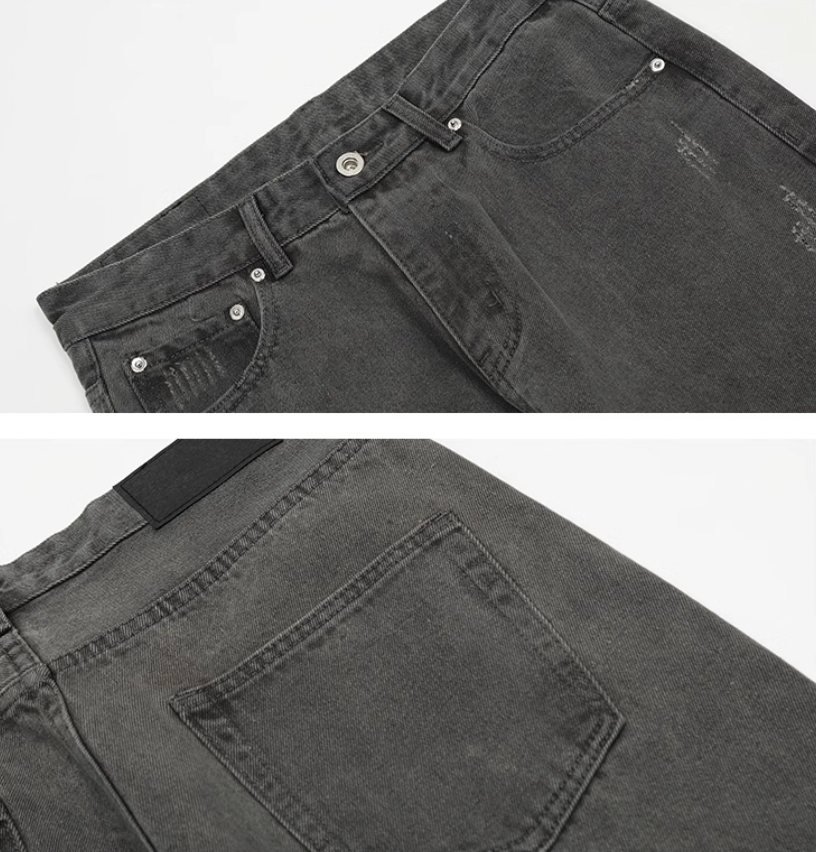 Achock Washed Black Frayed Flared Jeans | Face 3 Face